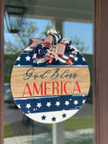 God Bless America Patriotic Door Hanger: 4th of July Decor