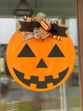 Handmade Jack-o'-Lantern Door Hanger: Birchwood Fall Wreath