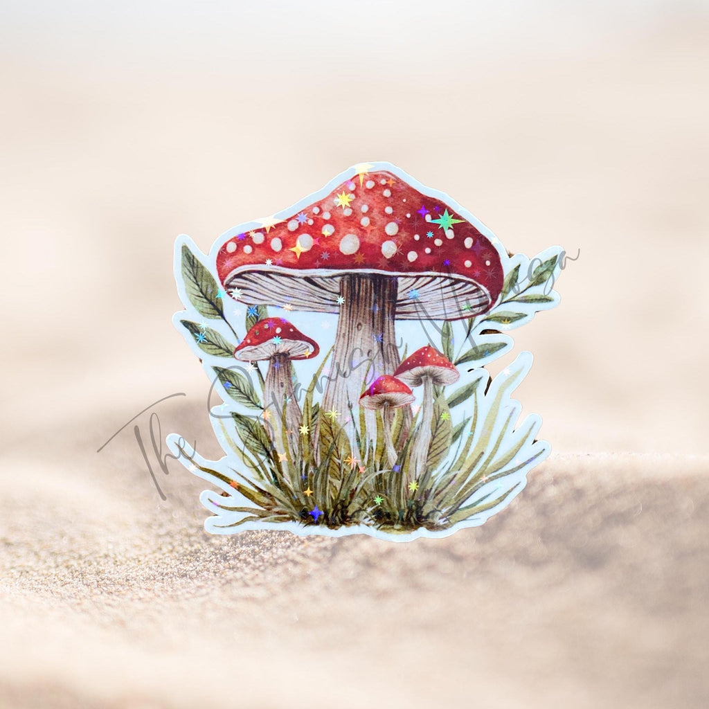 Magical Mushroom Sticker: Holographic Vinyl Decal