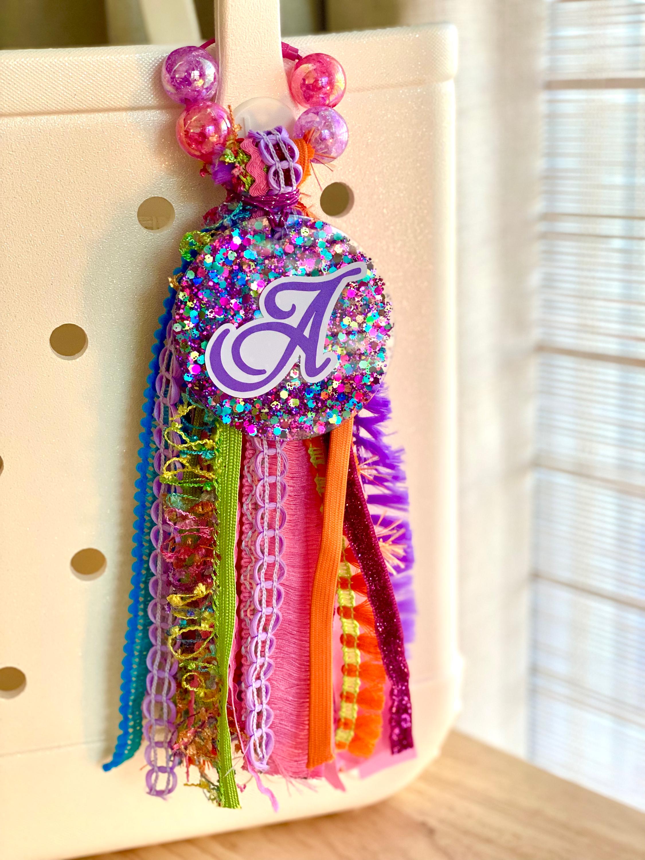 Personalized Bogg Bag Tassel Charm: Custom Ribbon Tag, Team Colors