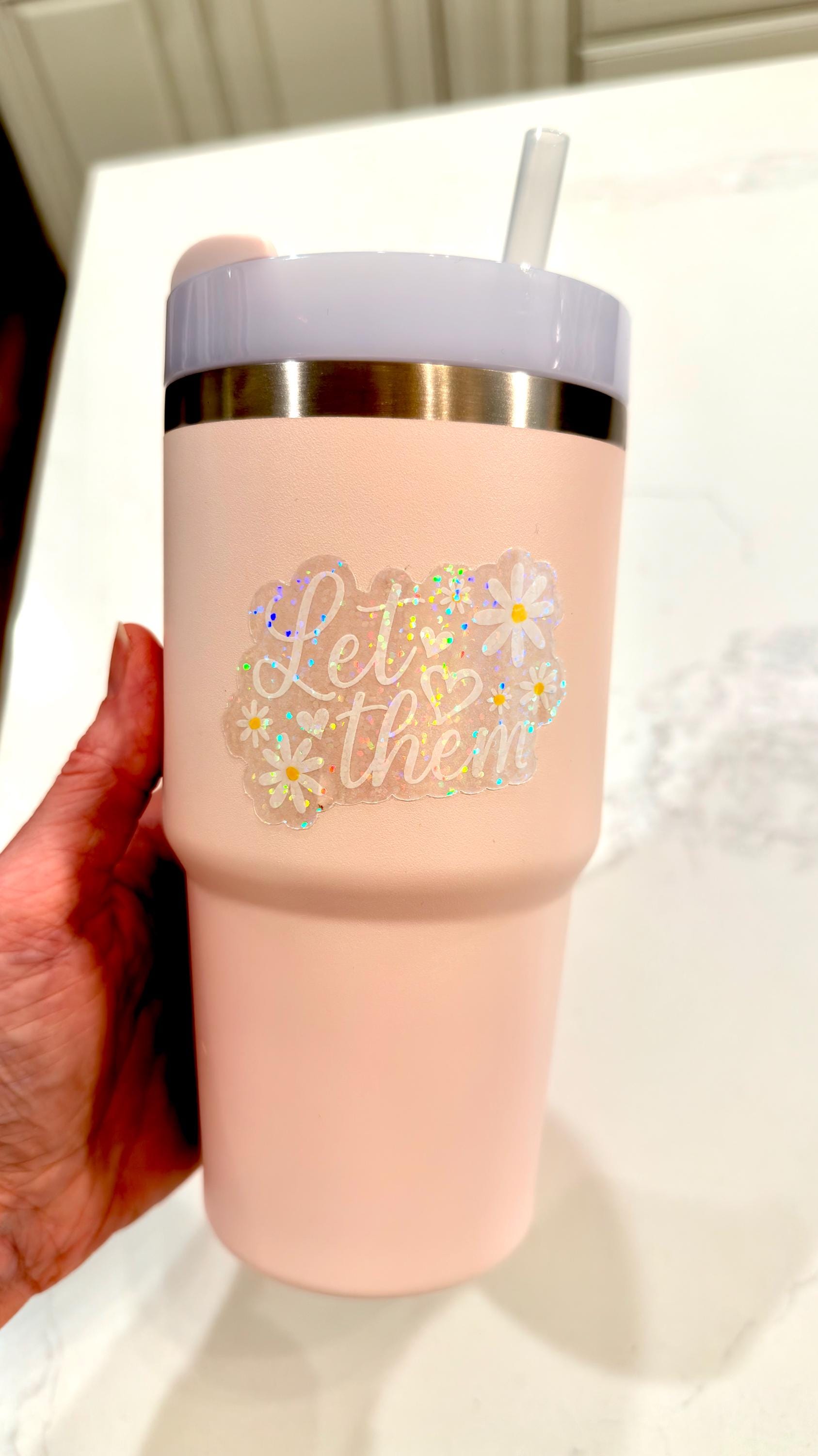 Let Them Sticker | Frosted Holographic Floral Sticker