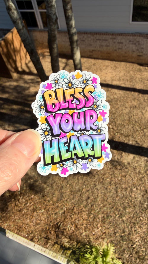 Bless Your Heart Floral Sticker