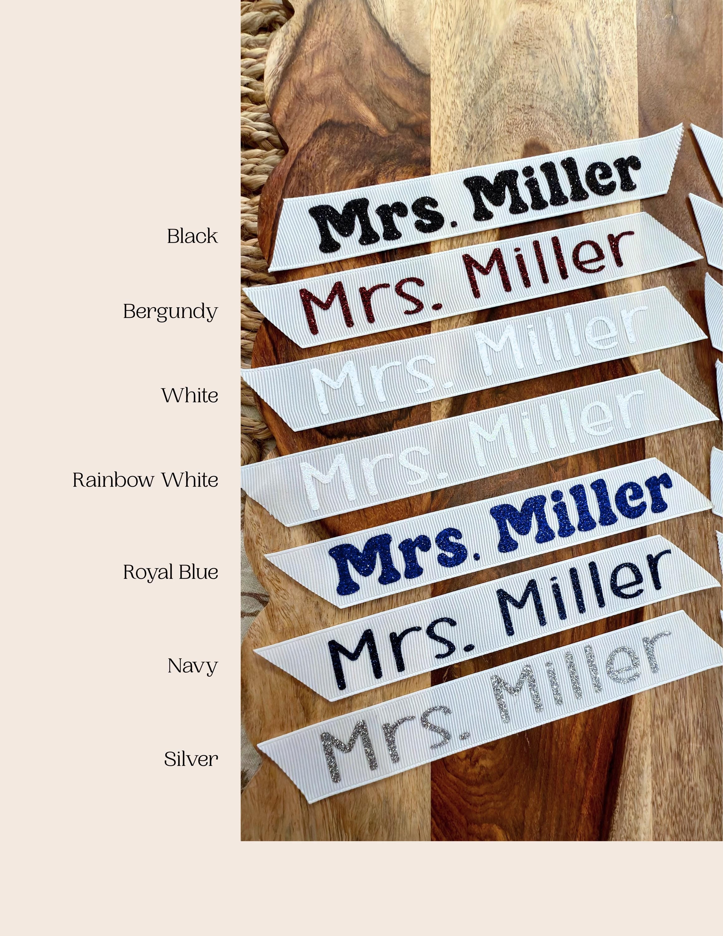 Custom Name Ribbon Bookmark • Glitter or Matte Vinyl • Teacher Gift • Book Lover Gift