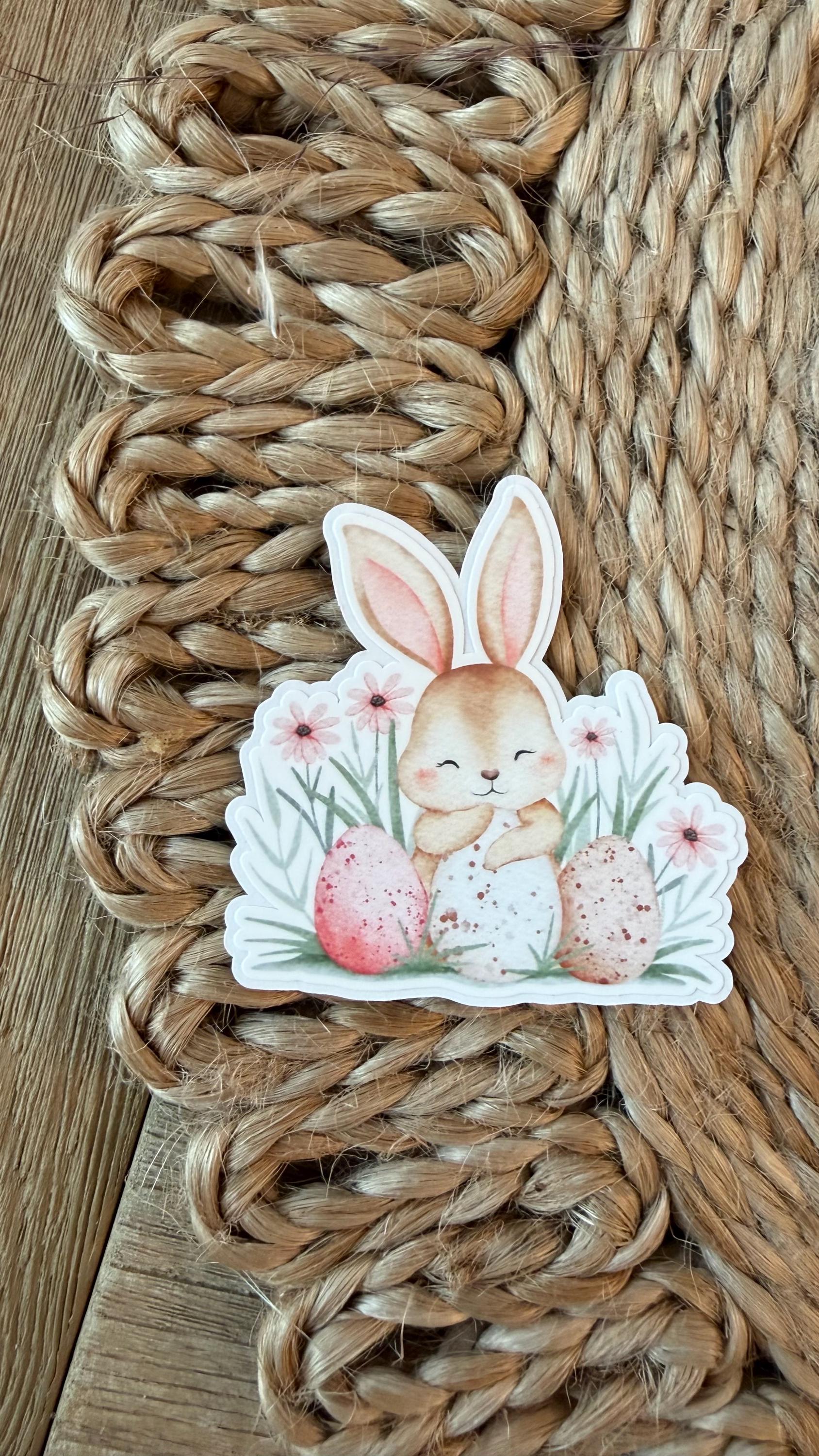 Easter Bunny Stickers – Matte Vinyl, Spring Cottagecore Sticker