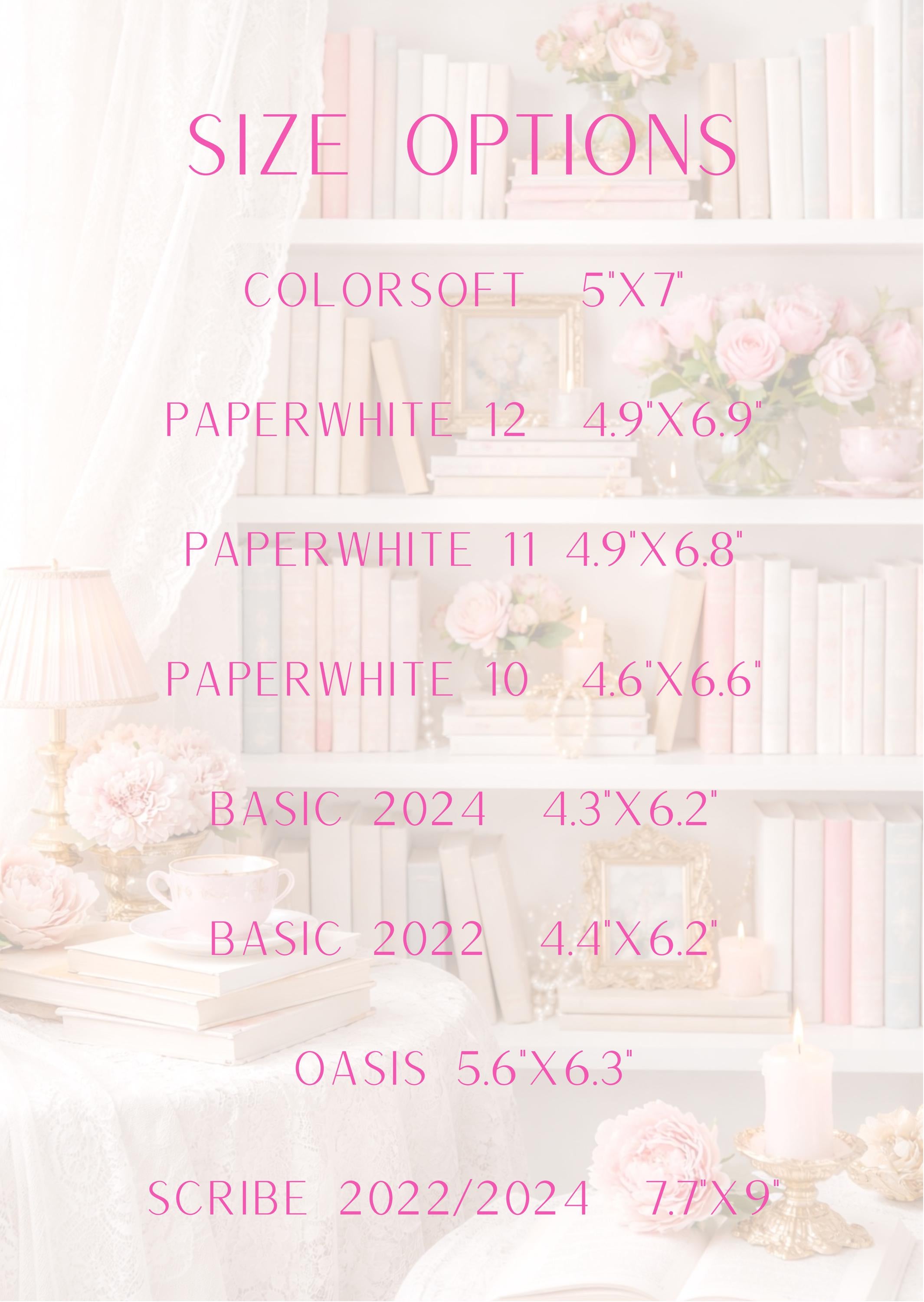 Romantic Floral Kindle Insert | Vintage Pink Books, Wildflowers (Cardstock)